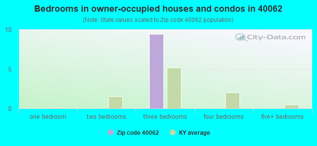 Bedrooms in owner-occupied houses and condos in 40062 