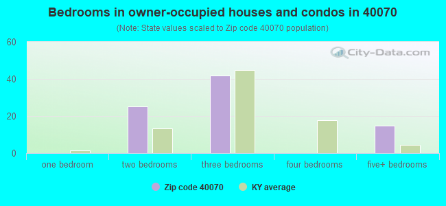 Bedrooms in owner-occupied houses and condos in 40070 