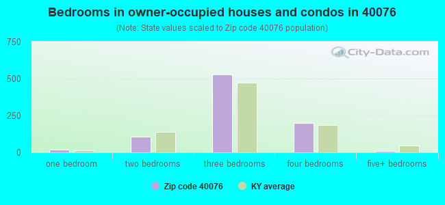 Bedrooms in owner-occupied houses and condos in 40076 