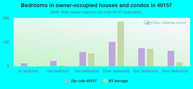 Bedrooms in owner-occupied houses and condos in 40157 
