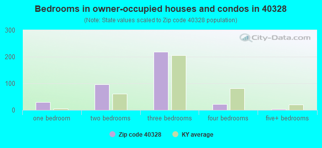 Bedrooms in owner-occupied houses and condos in 40328 