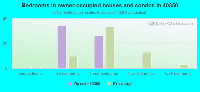 Bedrooms in owner-occupied houses and condos in 40350 