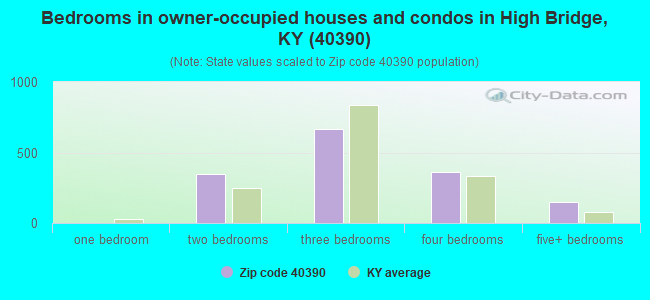 Bedrooms in owner-occupied houses and condos in High Bridge, KY (40390) 