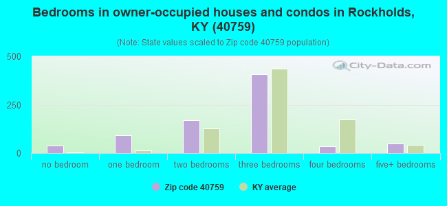 Bedrooms in owner-occupied houses and condos in Rockholds, KY (40759) 