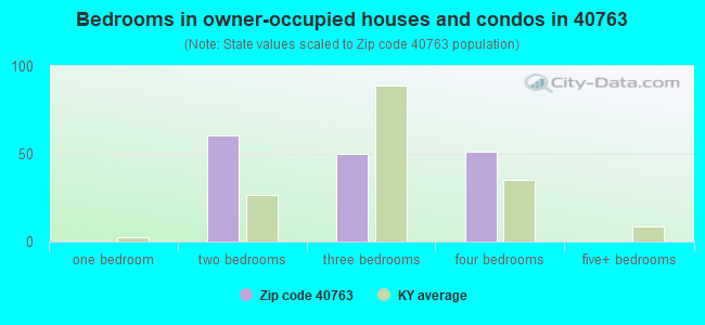 Bedrooms in owner-occupied houses and condos in 40763 