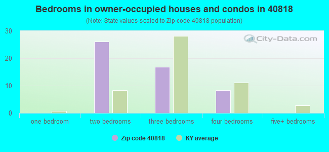 Bedrooms in owner-occupied houses and condos in 40818 