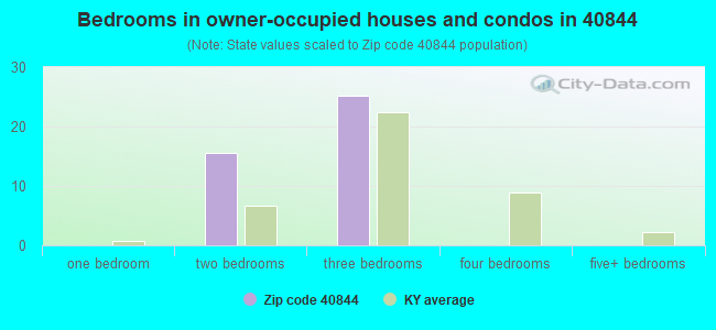 Bedrooms in owner-occupied houses and condos in 40844 