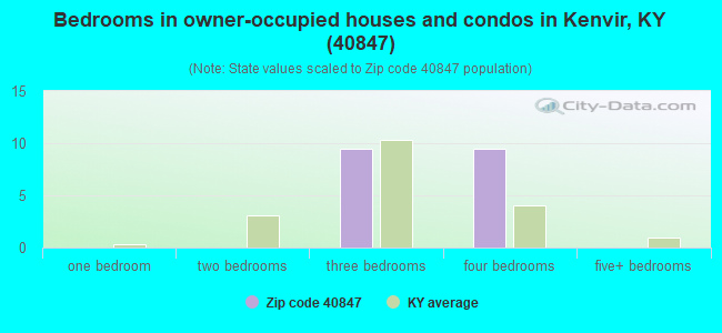 Bedrooms in owner-occupied houses and condos in Kenvir, KY (40847) 