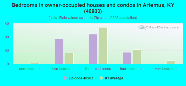 Bedrooms in owner-occupied houses and condos in Artemus, KY (40903) 