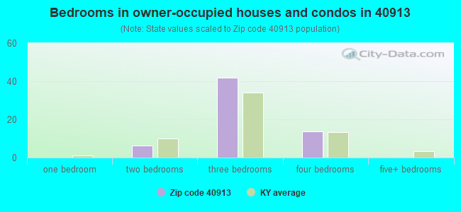 Bedrooms in owner-occupied houses and condos in 40913 