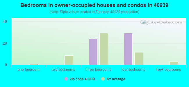 Bedrooms in owner-occupied houses and condos in 40939 