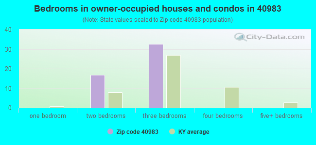 Bedrooms in owner-occupied houses and condos in 40983 