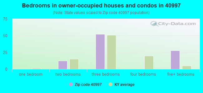 Bedrooms in owner-occupied houses and condos in 40997 