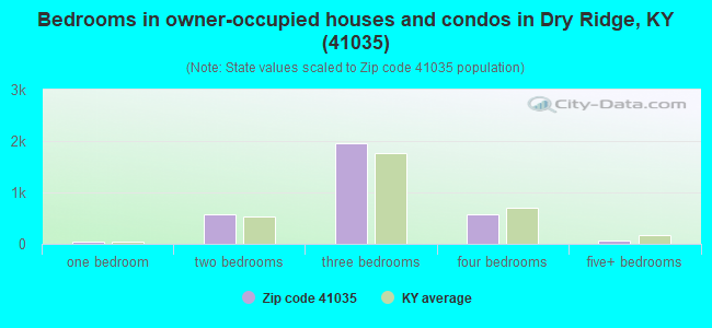 Bedrooms in owner-occupied houses and condos in Dry Ridge, KY (41035) 