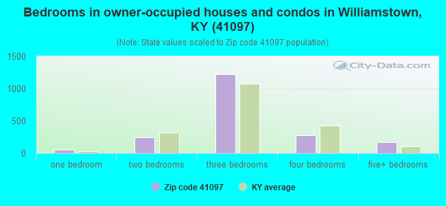 Bedrooms in owner-occupied houses and condos in Williamstown, KY (41097) 