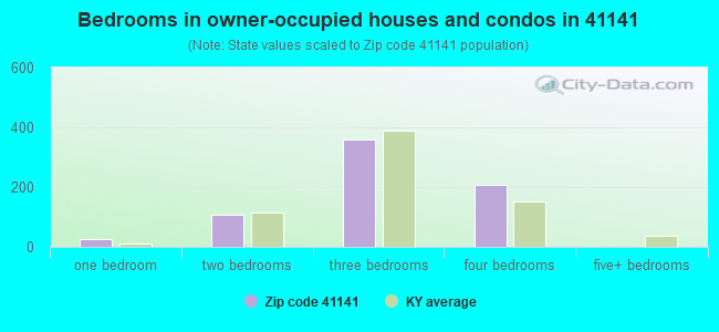 Bedrooms in owner-occupied houses and condos in 41141 