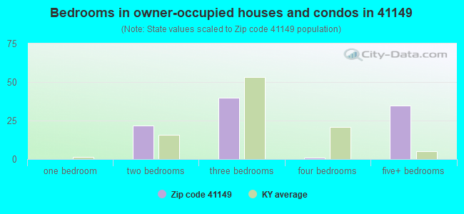 Bedrooms in owner-occupied houses and condos in 41149 