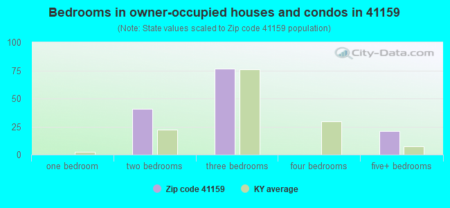 Bedrooms in owner-occupied houses and condos in 41159 