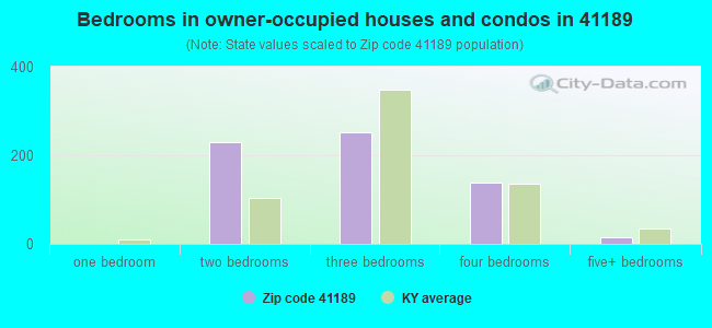 Bedrooms in owner-occupied houses and condos in 41189 