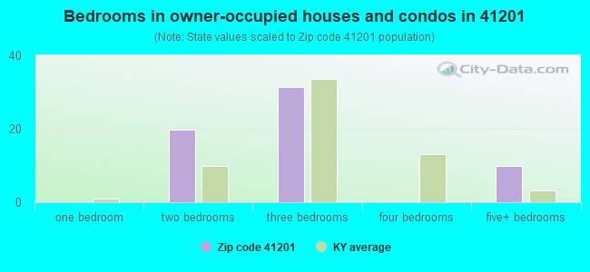 Bedrooms in owner-occupied houses and condos in 41201 
