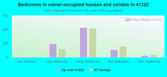 Bedrooms in owner-occupied houses and condos in 41222 