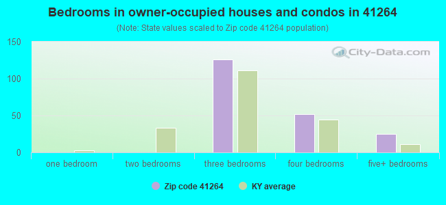 Bedrooms in owner-occupied houses and condos in 41264 