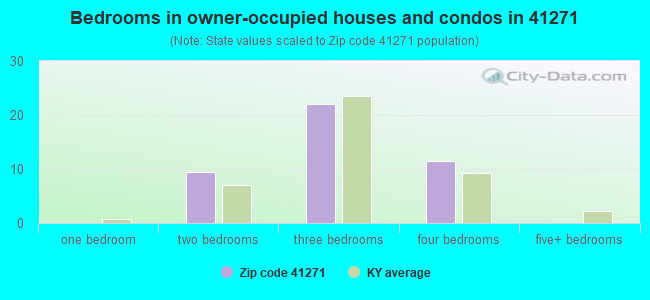 Bedrooms in owner-occupied houses and condos in 41271 