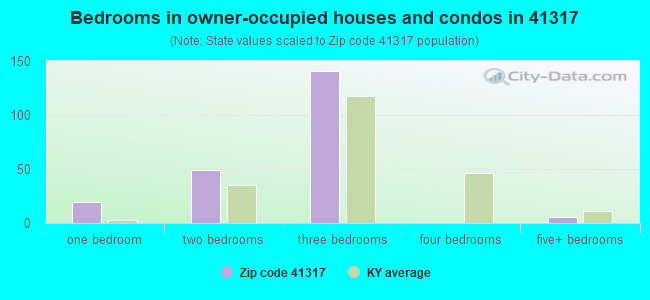 Bedrooms in owner-occupied houses and condos in 41317 