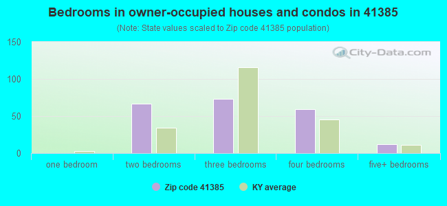 Bedrooms in owner-occupied houses and condos in 41385 