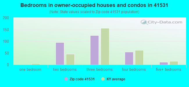 Bedrooms in owner-occupied houses and condos in 41531 