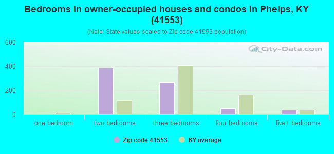 Bedrooms in owner-occupied houses and condos in Phelps, KY (41553) 