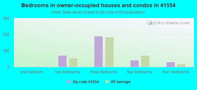 Bedrooms in owner-occupied houses and condos in 41554 