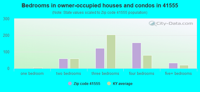 Bedrooms in owner-occupied houses and condos in 41555 