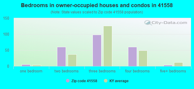 Bedrooms in owner-occupied houses and condos in 41558 