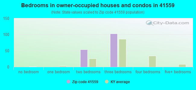 Bedrooms in owner-occupied houses and condos in 41559 