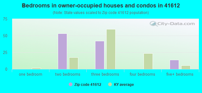 Bedrooms in owner-occupied houses and condos in 41612 
