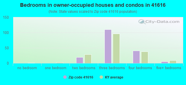 Bedrooms in owner-occupied houses and condos in 41616 