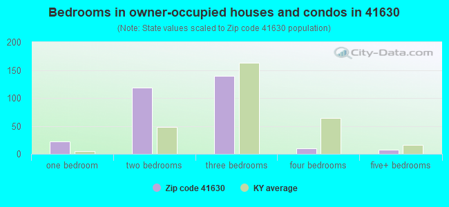 Bedrooms in owner-occupied houses and condos in 41630 