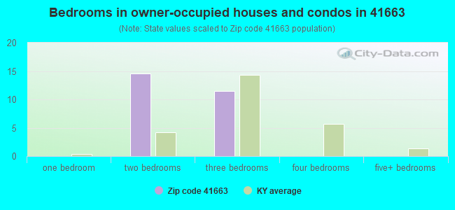 Bedrooms in owner-occupied houses and condos in 41663 