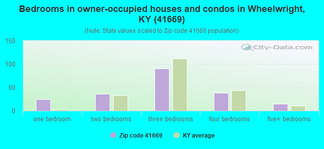 Bedrooms in owner-occupied houses and condos in Wheelwright, KY (41669) 