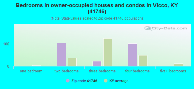 Bedrooms in owner-occupied houses and condos in Vicco, KY (41746) 
