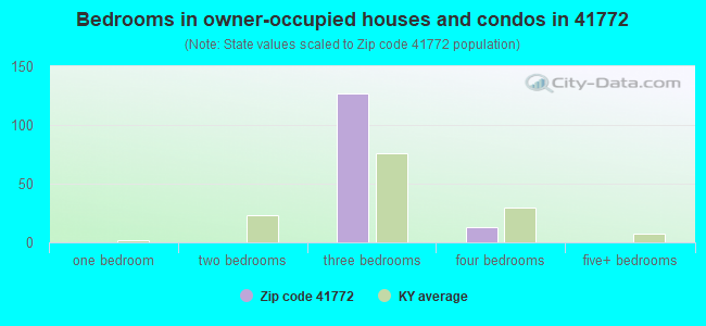 Bedrooms in owner-occupied houses and condos in 41772 