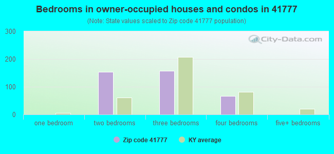 Bedrooms in owner-occupied houses and condos in 41777 
