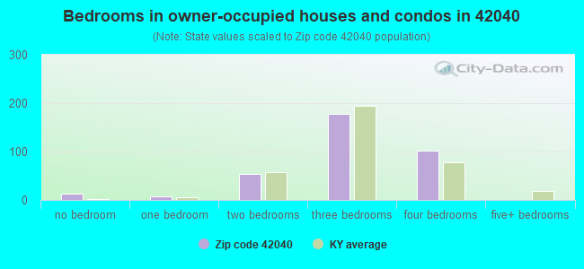 Bedrooms in owner-occupied houses and condos in 42040 