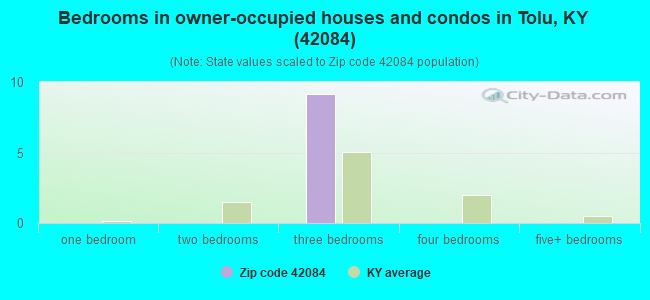 Bedrooms in owner-occupied houses and condos in Tolu, KY (42084) 