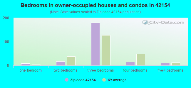 Bedrooms in owner-occupied houses and condos in 42154 