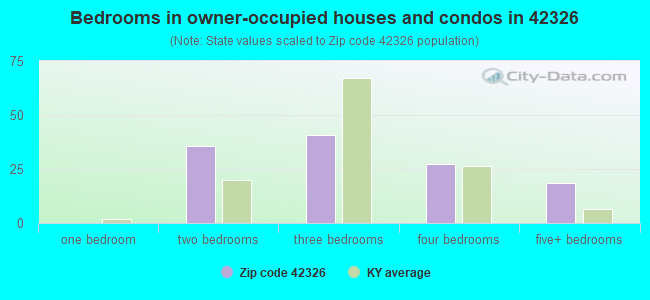 Bedrooms in owner-occupied houses and condos in 42326 
