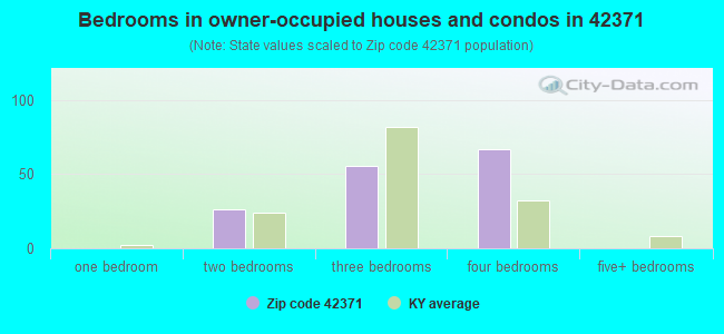 Bedrooms in owner-occupied houses and condos in 42371 
