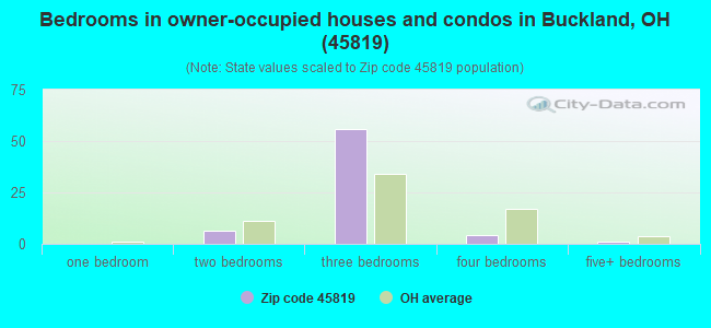 Bedrooms in owner-occupied houses and condos in Buckland, OH (45819) 
