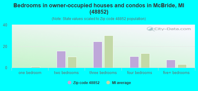 Bedrooms in owner-occupied houses and condos in McBride, MI (48852) 